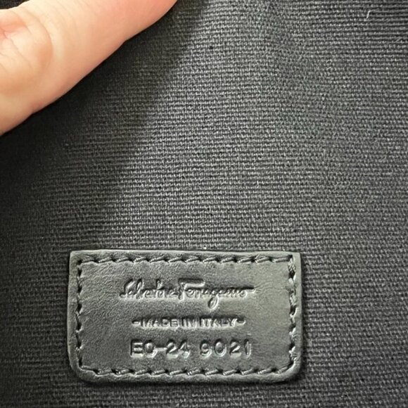 Salvatore Ferragamo Black Leather Monogram Messenger Bag / PINK - Picture 11 of 11